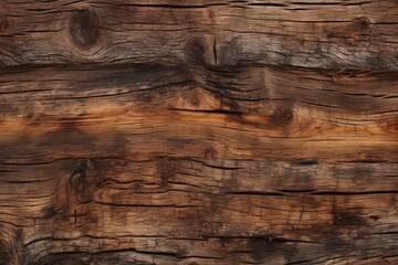 The surface texture of old wood is dark brown, natural grunge style. AI generated.