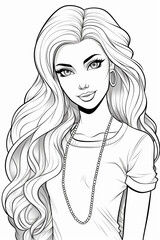 Barbie coloring page, Generative AI