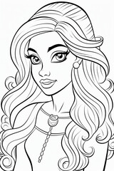 Barbie coloring page, Generative AI