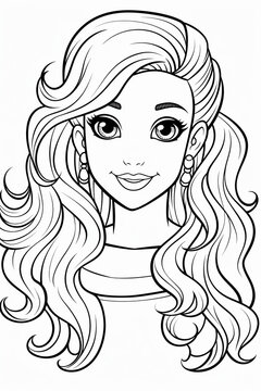 Barbie coloring page, Generative AI