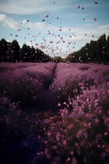 The Lavender field is very beautiful