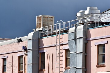 Low angle view of modern building in Bridgetown, Barbados - obrazy, fototapety, plakaty