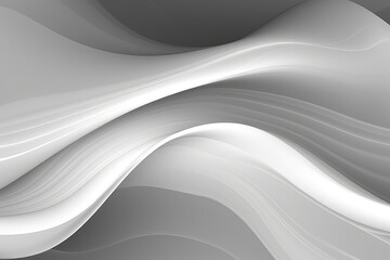 Wave Background. Abstract White Minimalistic Texture. Template 3d Illustration. silk cloth background. Generative AI.
