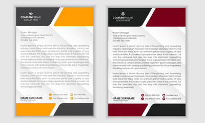 Clean Vector professional and modern abstract business letterhead  template