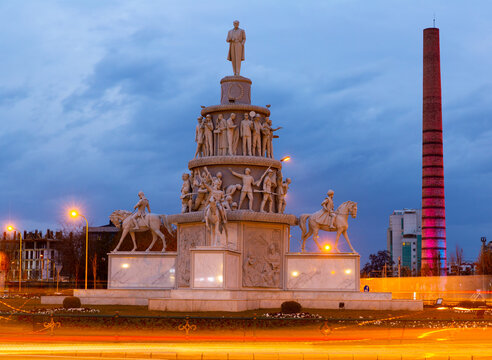 Monument of Ataturk Ulus Aniti in the evening, Eskisehir, Turkey