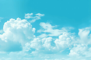 Naklejka na ściany i meble Blue sky and white clouds.Bbeauty bright cover background. Generative AI.
