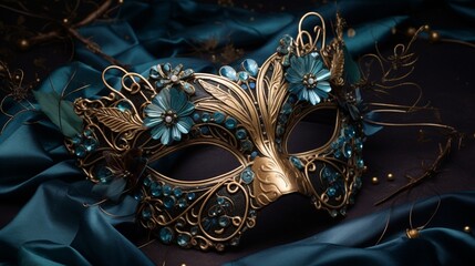 Showcase the elegance of a beautifully designed New Year's Eve mask, a symbol of festive celebrations.