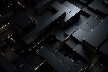 abstract  black background with squares - obrazy, fototapety, plakaty