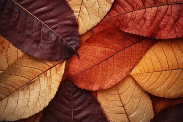 Stunning leaf texture in autumn backdrop.