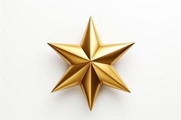 Obraz premium White background isolated golden Christmas star.