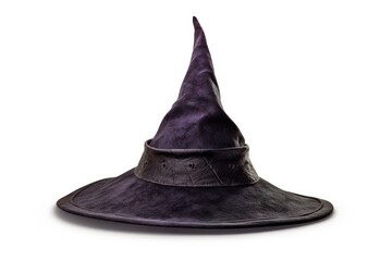 Isolated witch hat on white background.