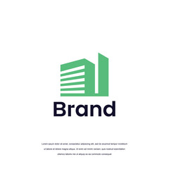 Abstract building company logo design vector template