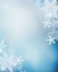 Winter charm: light blue, snowy backdrop.