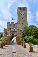 Beautiful view of the historic centre in Castellaro Lagusello, Monzambano, Lombardy, Italy.
