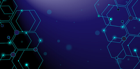 Blue background hexagon geometric pattern abstract elements design. Concept engineer, medical, technology, science, data security. vector template.