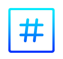 Obraz premium 青いグラデーションのハッシュタグ