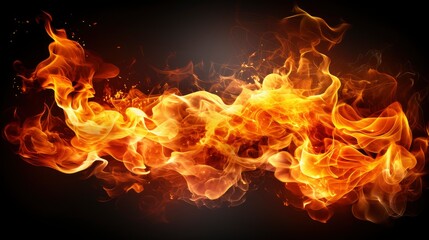 Fototapeta premium Fire Flames Burning Red Hot Sparks, Abstract Background, Effect Background HD For Designer