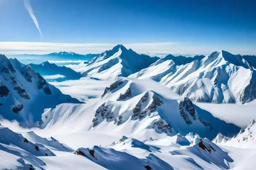 Deurstickers winter mountain landscape © Malik