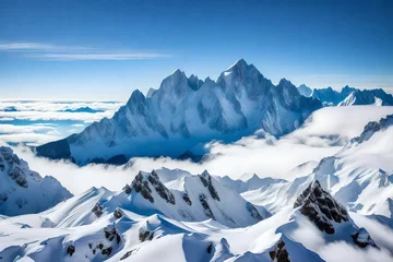 Deurstickers winter mountain landscape © Malik