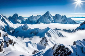 Fotobehang winter mountain landscape © Malik