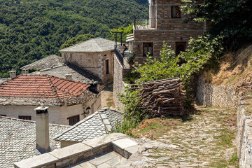 View of the mountains village of Pinakates (South Pelion, Prefecture of Magnesia, Greece)