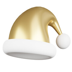 Fototapeta premium 3d render of golden hat with christmas season.