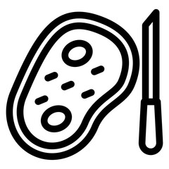 steak black outline icon