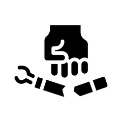 quit smoking glyph icon illustration vector graphic. Simple element illustration vector graphic, suitable for app, websites, and presentations isolated on white background