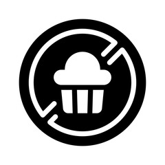 no sweet glyph icon illustration vector graphic. Simple element illustration vector graphic, suitable for app, websites, and presentations isolated on white background