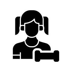female fitness glyph icon illustration vector graphic. Simple element illustration vector graphic, suitable for app, websites, and presentations isolated on white background