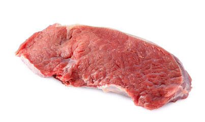 Piece of raw beef meat isolated on white