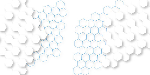Seamless pattern with hexagon. White Hexagonal Background. Luxury honeycomb grid White Pattern. Vector Illustration. 3D Futuristic abstract honeycomb mosaic white background. geometric mesh cell text.