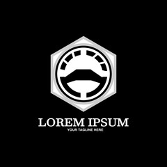 Car steering wheel and speedometer. Dynamic and modern vector logo template. Design elements. Luxury car steering wheel. Game board.