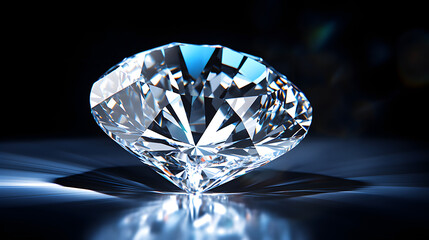 Diamond laying on a clean table