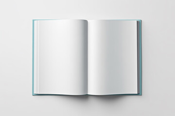 Mockup open blank book on white design paper background.