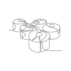 water tank at industrial power plant in continuous line art drawing style. design with Minimalist black linear design isolated on white background. Vector illustration