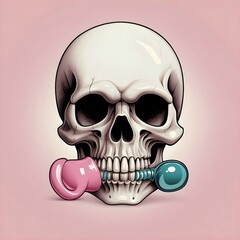 Pacifier Skull Generative AI