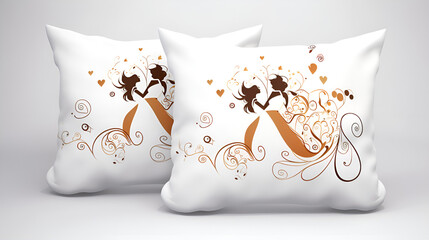 pillow of art made on the white background