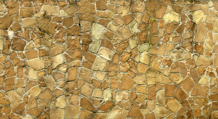 Very old brick stone wall of castle or fortress of 18th century. Full frame wall with obsolete...