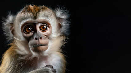 Close up monkey isolated on gray background