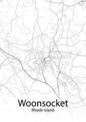 Woonsocket Rhode Island minimalist map
