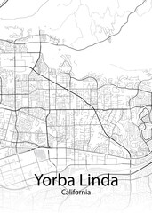 Fototapeta na wymiar Yorba Linda California minimalist map