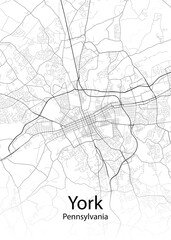York Pennsylvania minimalist map