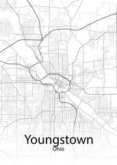 Youngstown Ohio minimalist map - obrazy, fototapety, plakaty
