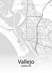 Fototapeta na wymiar Vallejo California minimalist map