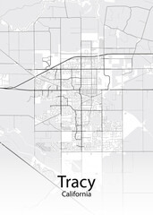 Tracy California minimalist map