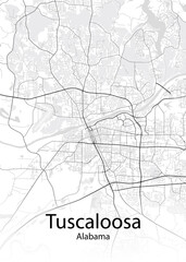 Fototapeta na wymiar Tuscaloosa Alabama minimalist map