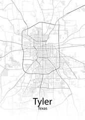 Tyler Texas minimalist map