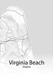 Virginia Beach Virginia minimalist map