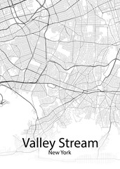 Valley Stream New York minimalist map